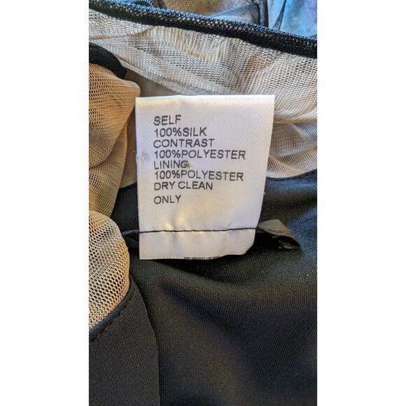 Tadashi Shoji Black and Blue Sheer Midi Dress - Picture 6 of 6